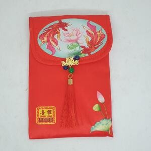 Dompet Angpao Imlek Imlek Merah Emas Gold 20 Cm Uang Koin Cina