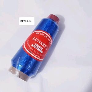 Benang Bordir Pradise Lunrex Polyester Metalik Hijau, Benhur, Biru Tomy - Hijau