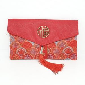 Dompet Angpao Imlek Pasar Cheongsam Imlek Merah Emas Gold 20 Cm