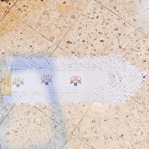 Taplak Meja Tengah Table Runner Lace Putih Panjang 180 Cm X 34 Cm Lebaran