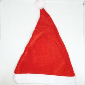 Topi Santa Claus Natal Bludru Polos Christmas Dewasa Merah Putih