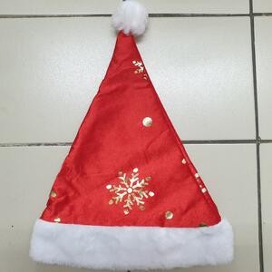 Topi Santa Claus Natal Bludru Christmas Dewasa Merah Putih
