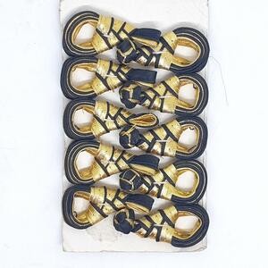 Kancing Baju Cheongsam Hitam Gold Emas Kuncir
