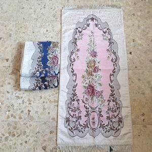 Sajadah Midi Premium Bunga Lancip Pink Krem 100 X 50 Cm Turki Turky