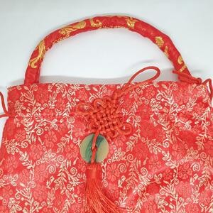Tas Imlek 25 Cm Merah Angpao Cheongsam Sincia Bunga Tahun Baru Cina