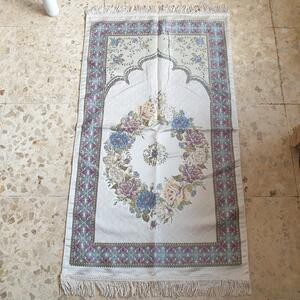 Sajadah Import Turki Dewasa 120 X 67 Cm Tebal Silk Satin Bordir Bunga Kabah
