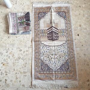 Sajadah Midi Premium Bunga Kabah Kuning putih pink biru Glossy 100 X 50 Cm Turki Turky