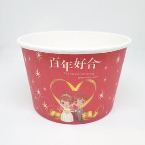 Mangkok Kertas Shuang Xi Merah Wedding 11 Cm 20 PC Murah