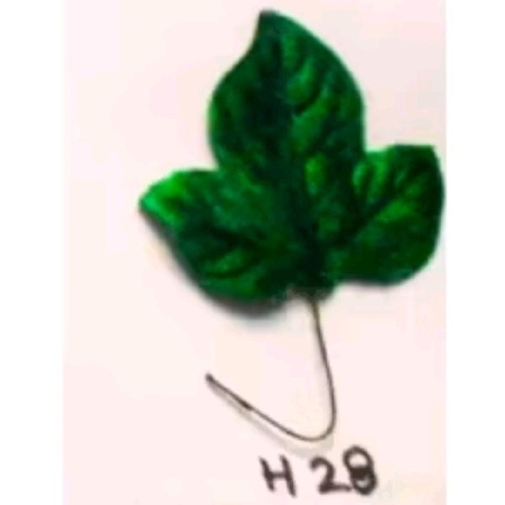 24 pcs Daun Kain Bludru Isi 24 pcs Tangkai Bunga / Batang Kawat / Imitasi - H132 - Main view