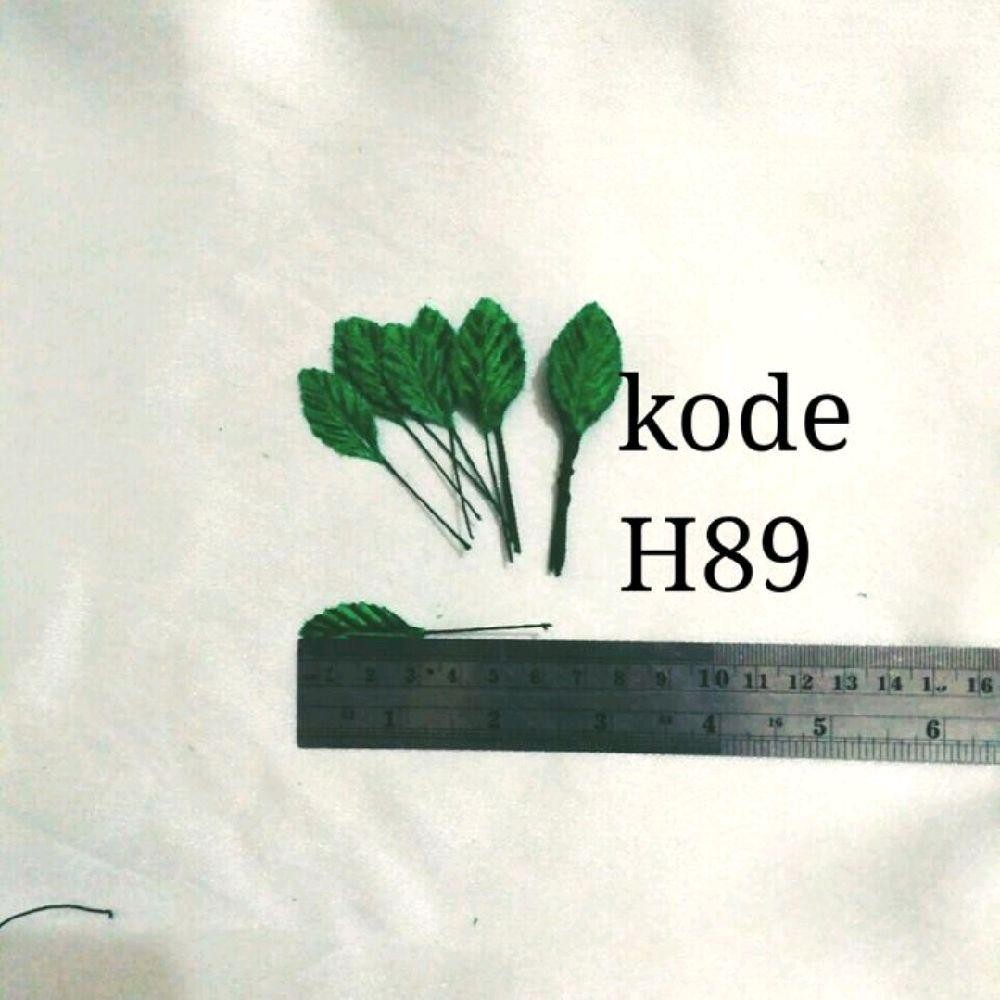 24 pcs Daun Kain Bludru Isi 24 pcs Tangkai Bunga / Batang Kawat / Imitasi - H132 - Main view