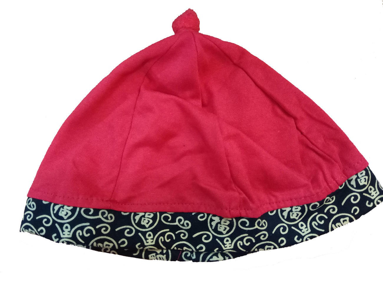 Topi Anak Imlek 1 Tahun Hitam Merah Cheongsam CNY - Main view