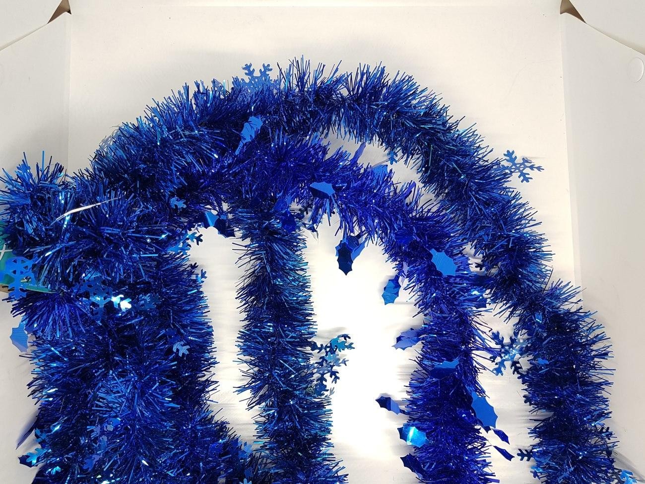 Slinger Tinsel Panjang 2 Meter Biru Tua Pohon Natal Garland - Main view
