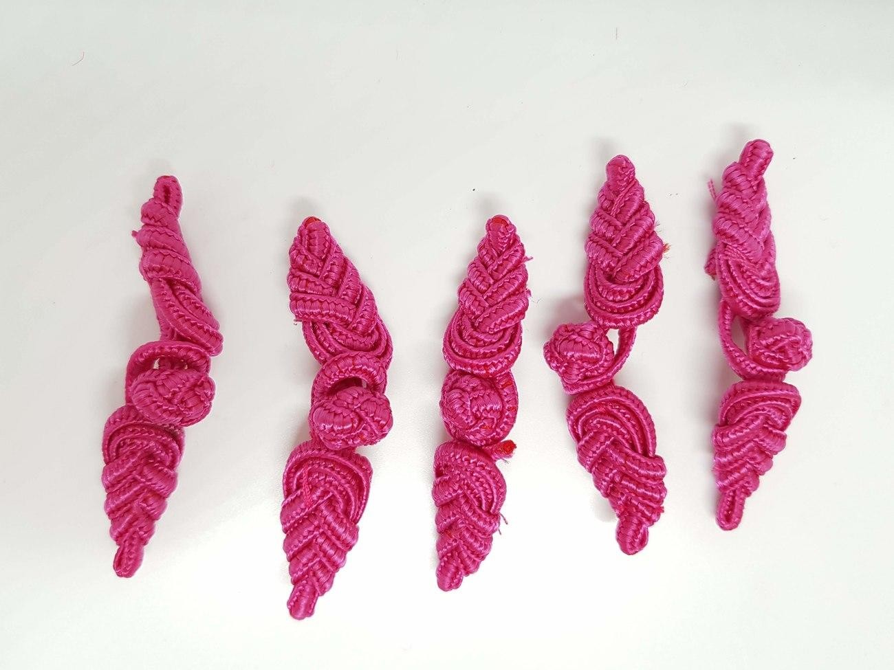 Kancing Baju Cheongsam Merah Fuschia Fanta 5 Set Pasang Kepang Imlek - Main view