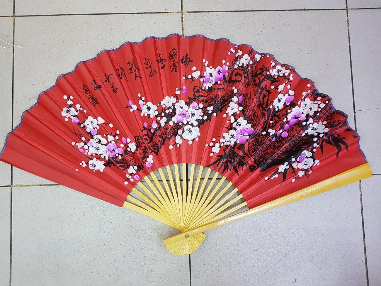 Kipas Besar Biru Bunga Sakura Meihwa Dekorasi 50 Cm Imlek Cina Sincia - Main view