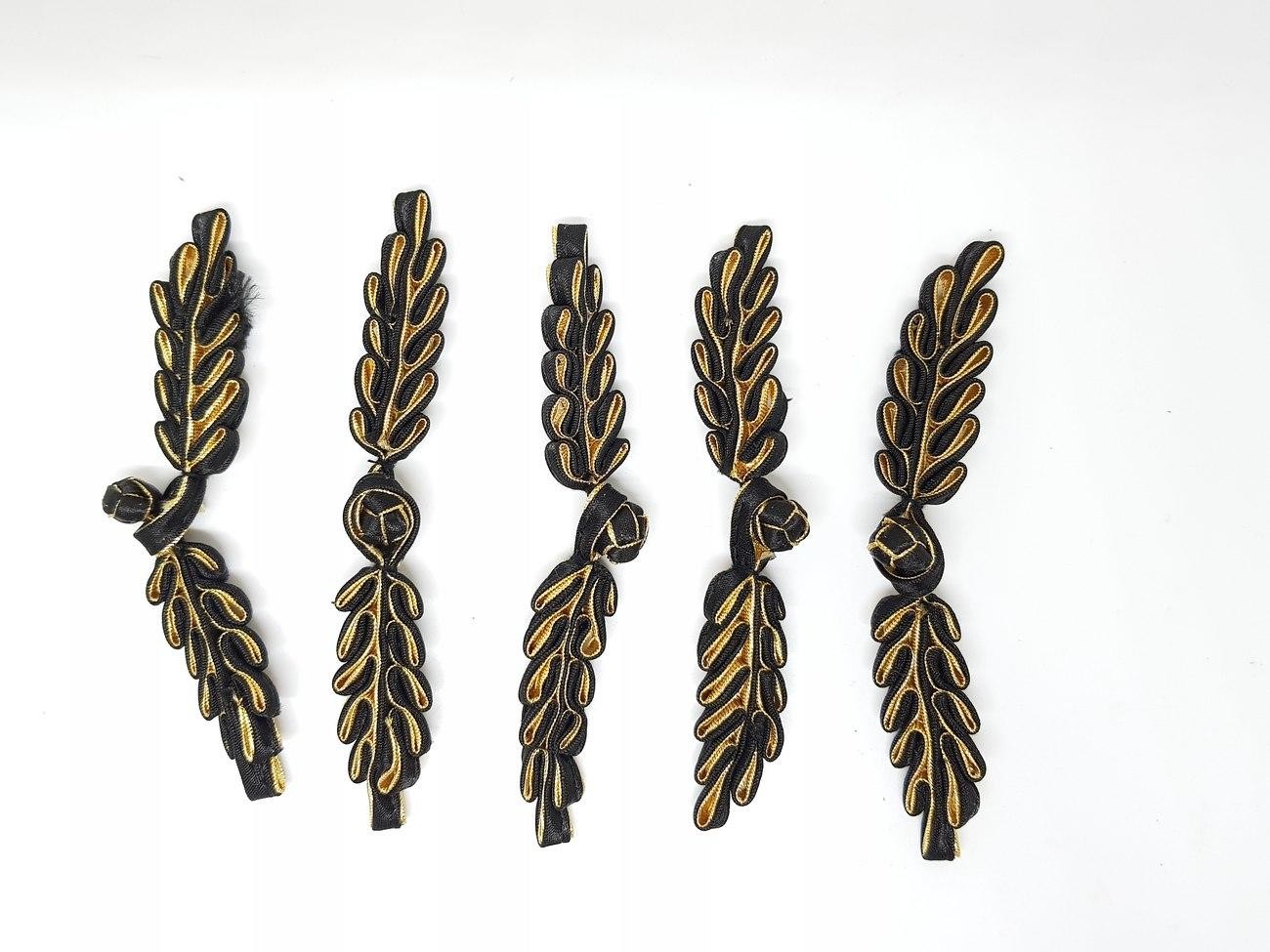 Kancing Cheongsam Imlek Hitam Emas Gold Sayap Burung 5 Pasang - Main view