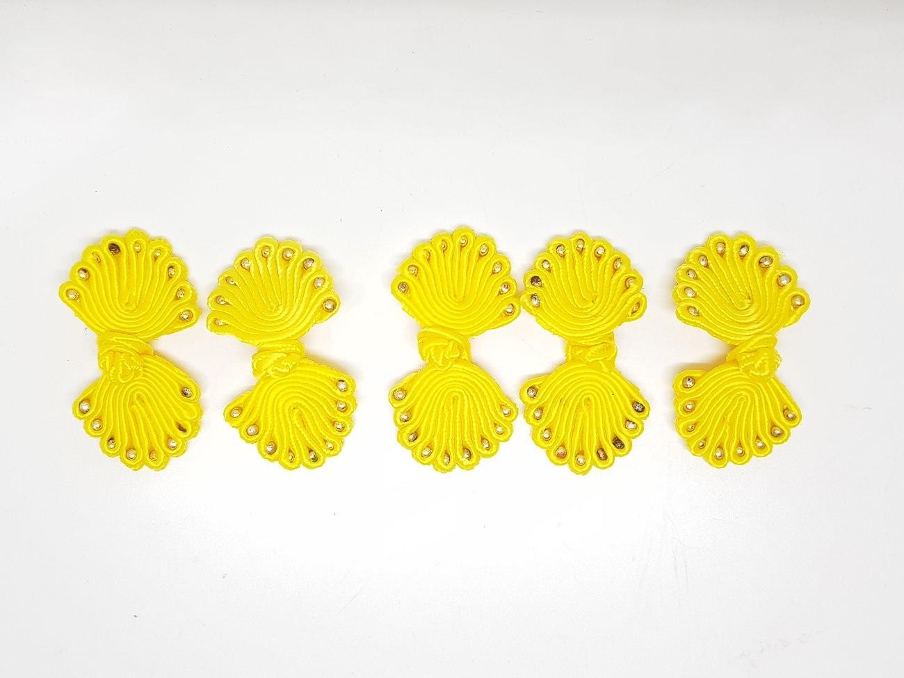 Kancing Cheongsam Imlek Kerang Kuning 5 Pc Baju Kain - Main view