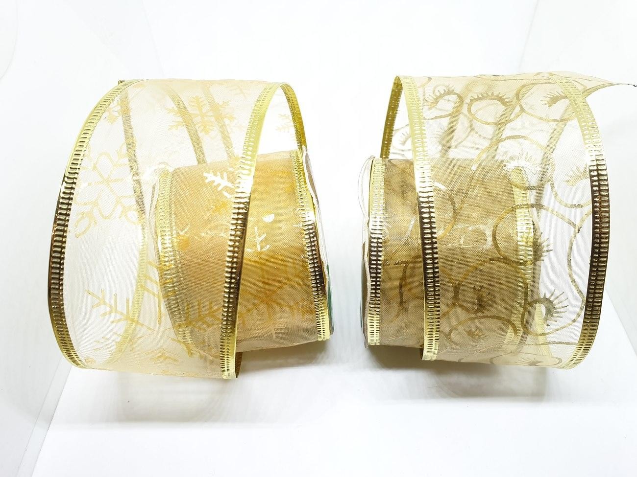 Pita Hampers Kado 4 Cm Kawat Emas Kuning Gold Transparan Natal Lebaran - Main view