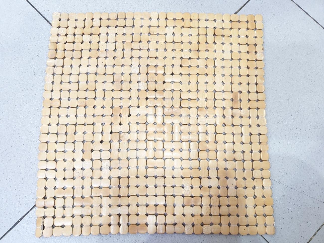 Alas Tempat Duduk Bambu Kayu 42 X 42 Cm Tatakan Meja Adem Dingin - Main view