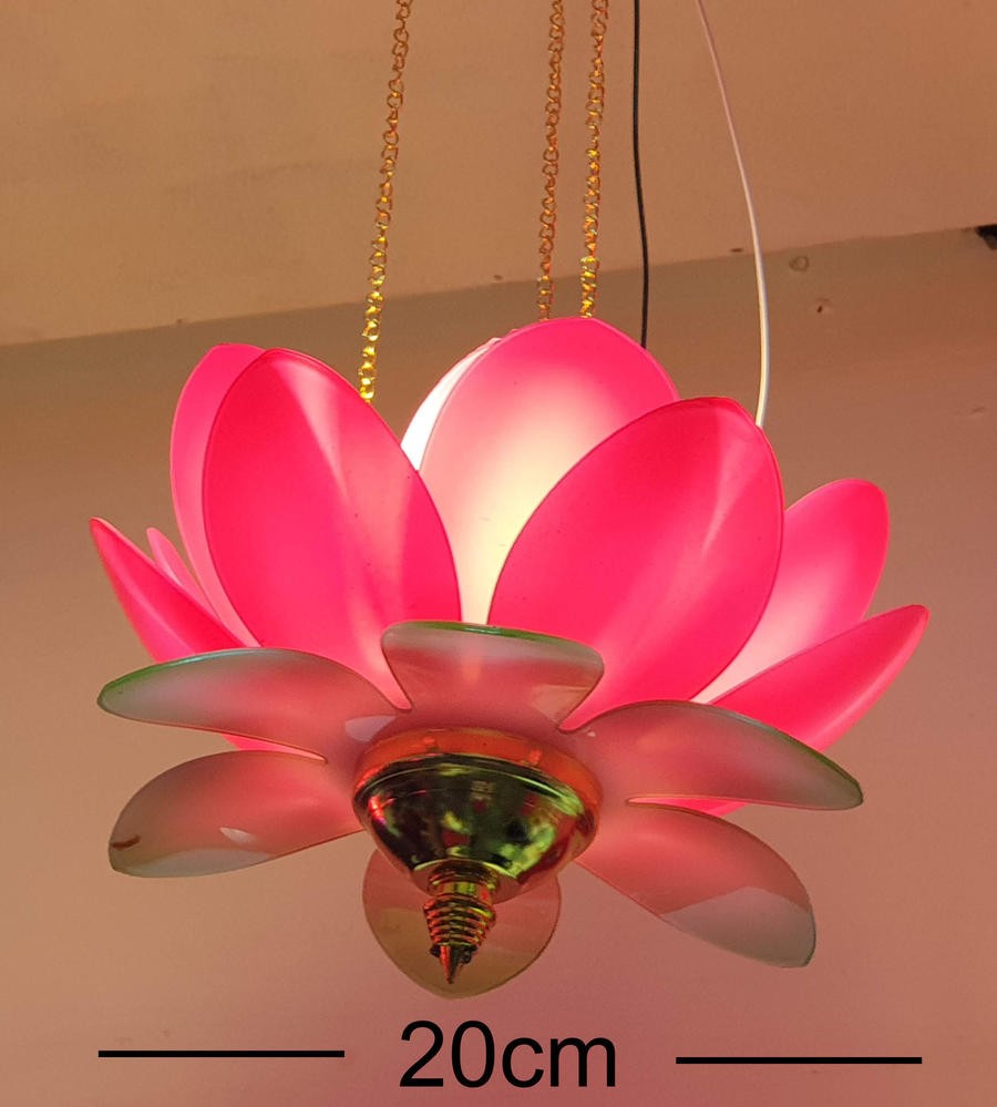 Lampu Gantung Teratai Imlek Merah Pink Rantai Emas 20 Cm Rumah Dekorasi Restoran Cafe - Main view