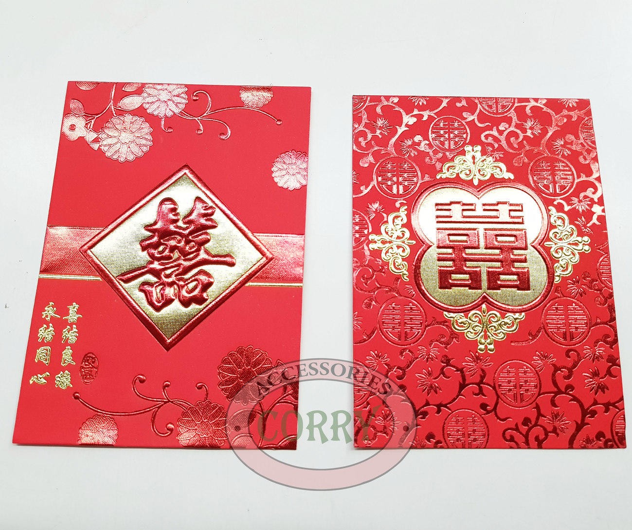 Angpao Amplop Shuang Xi Merah Emas Perkawinan 5pc - Main view