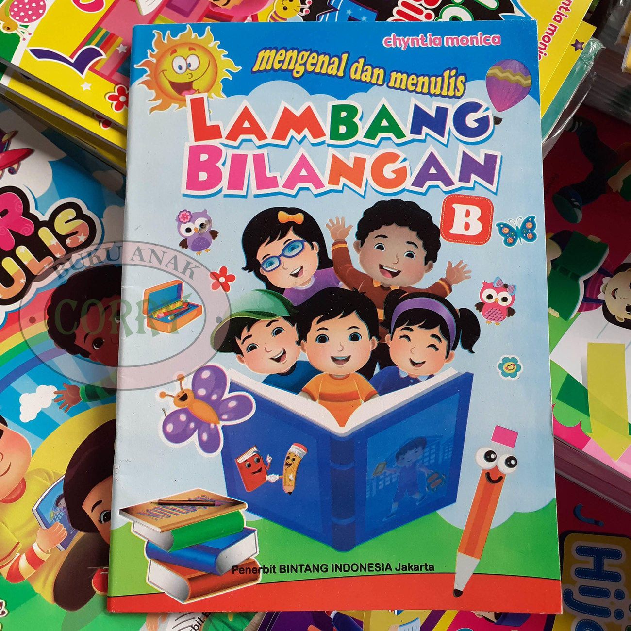 Buku Edukasi Anak Mengenal Menulis Lambang Bilangan B Huruf Angka Gambar - Main view