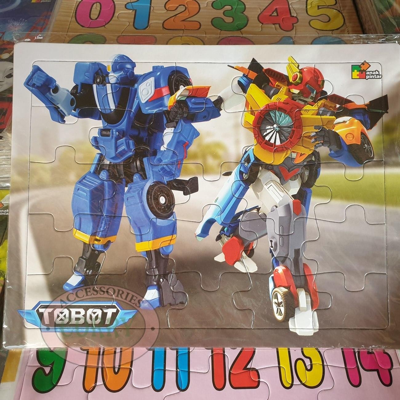 Mainan Anak Susun Puzzle Karton 18 X 25 Cm Robot Tobot Edukasi Murah Jigsaw - Main view