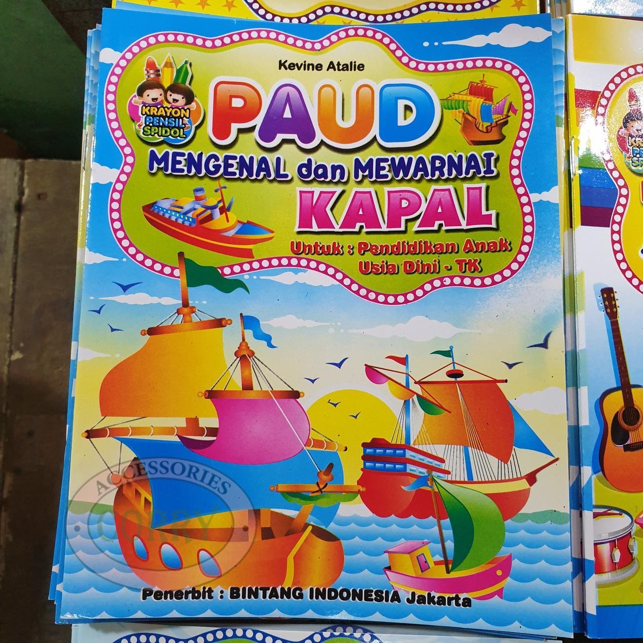 Buku Belajar Anak Mengenal Dan Mewarnai Kapal Untuk PAUD TK Gambar Murah - Main view