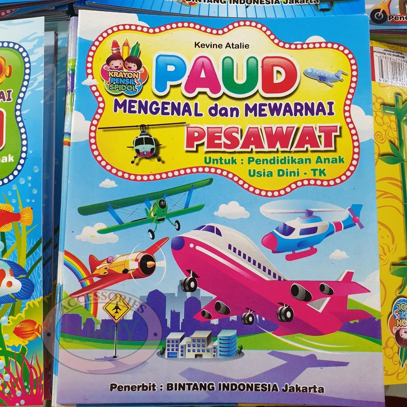 Buku Belajar Anak Mengenal Dan Mewarnai Pesawat Untuk PAUD TK Gambar Murah - Main view