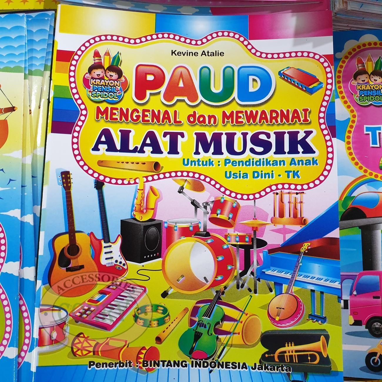 Buku Belajar Anak Mengenal Dan Mewarnai Alat Musik Untuk PAUD TK Gambar Murah - Main view