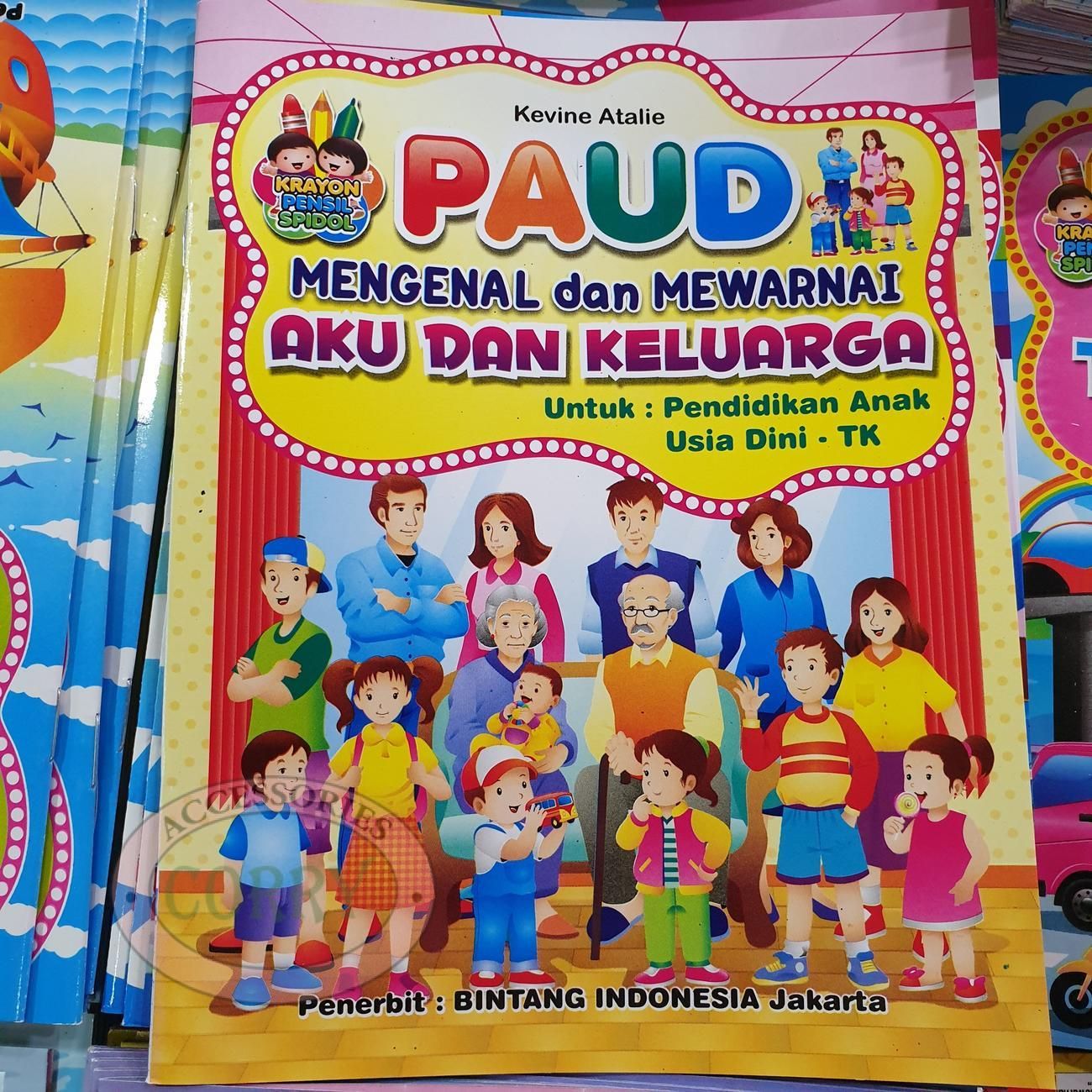 Buku Belajar Anak Mengenal Dan Mewarnai Aku Keluarga Untuk PAUD TK Gambar Murah - Main view