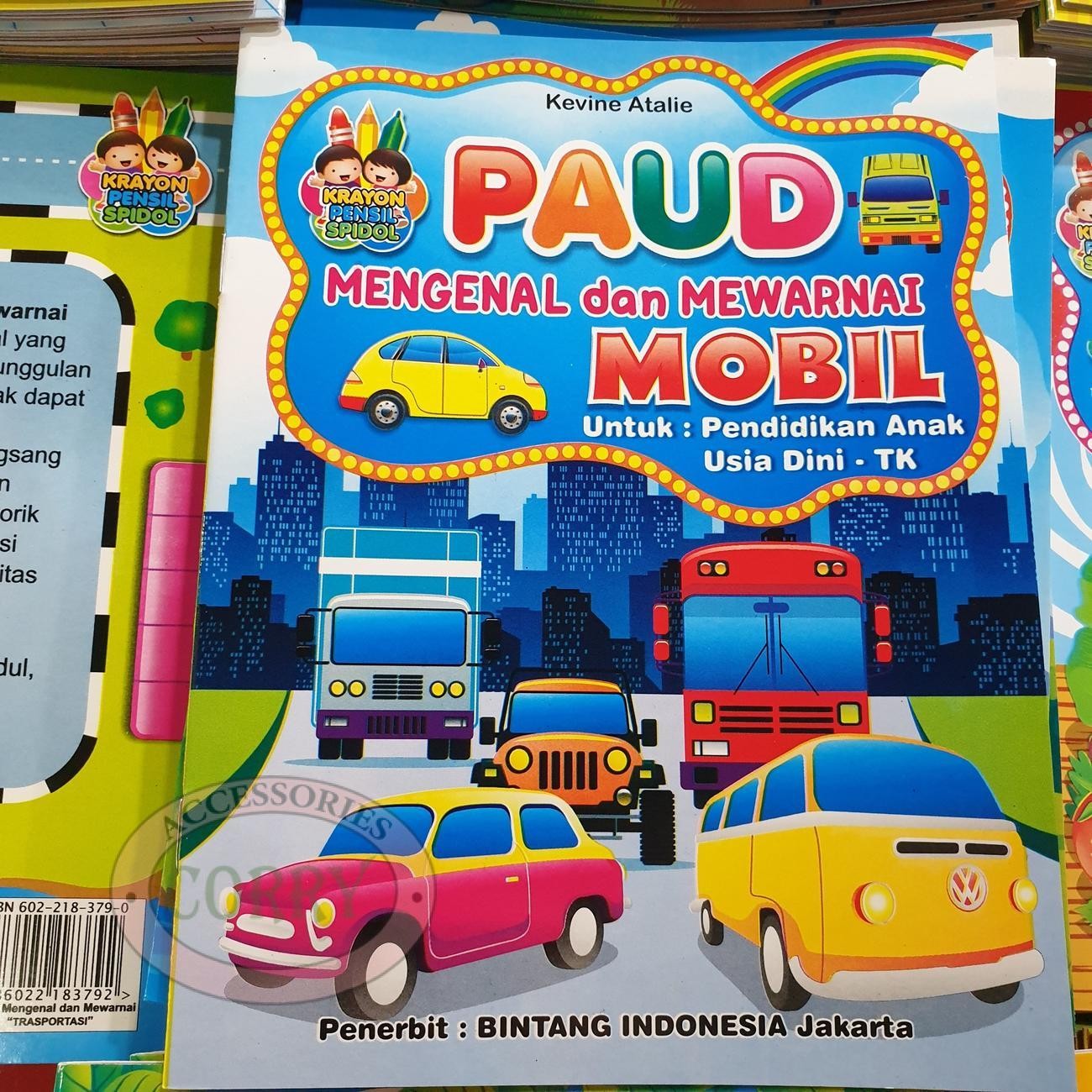 Buku Belajar Anak Mengenal Dan Mewarnai Mobil Kendaraan Untuk PAUD TK Gambar Murah - Main view