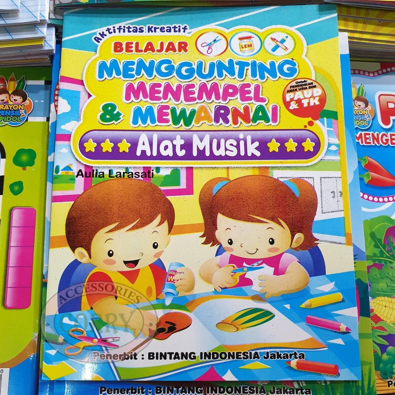 Buku Belajar Anak Menggunting Tempel Mewarnai Alat Musik PAUD TK Gambar Murah - Main view