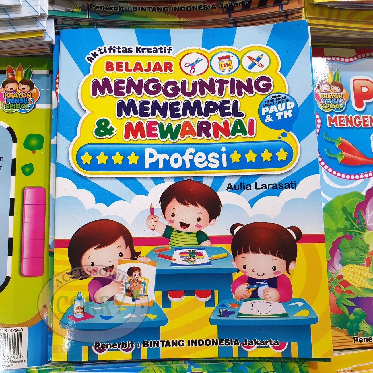 Buku Belajar Anak Menggunting Tempel Mewarnai Profesi Pekerjaan PAUD TK Gambar Murah - Main view