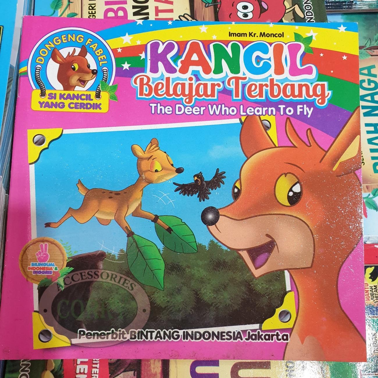 Buku Cerita Anak Seri Dongeng Kancil Belajar Terbang Inggris Indonesia Berwarna Bilingual - Main view