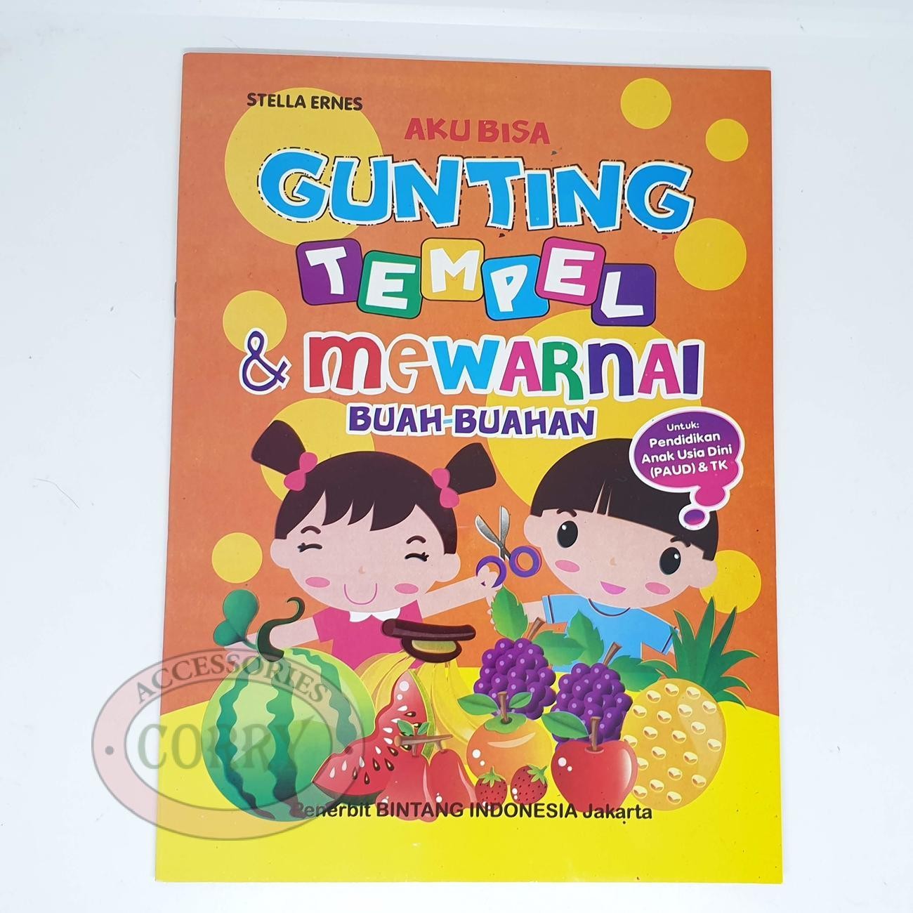 Buku Anak Belajar Gunting Tempel Mewarnai Buah Buahan PAUD TK Edukasi Murah - Main view
