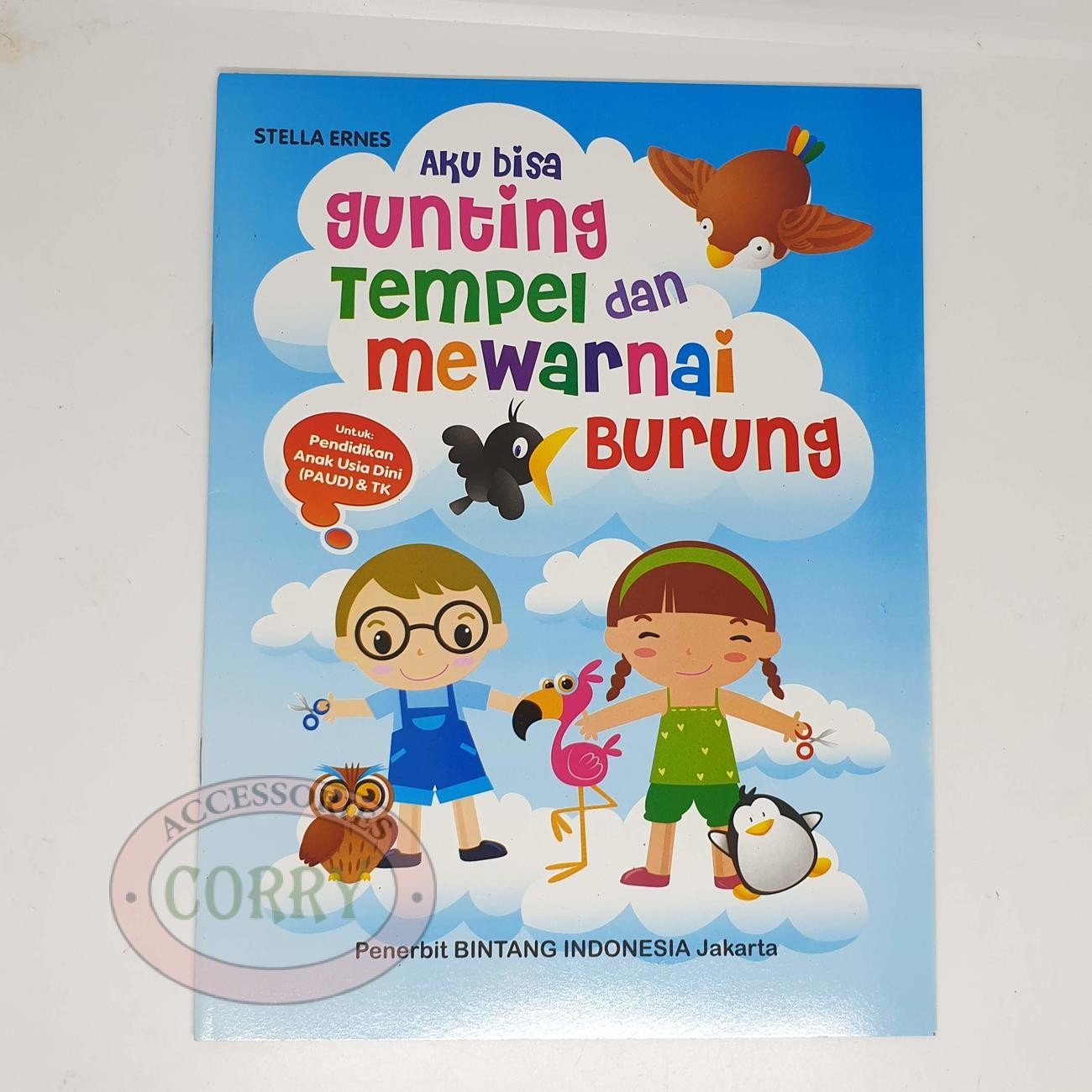 Buku Anak Belajar Gunting Tempel Mewarnai Gambar Burung PAUD TK Edukasi Murah - Main view