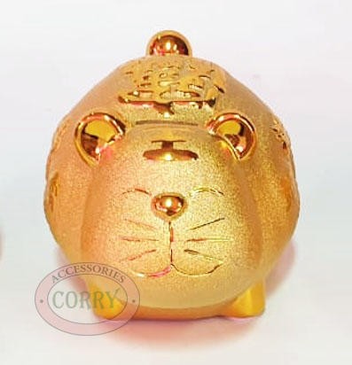 Celengan Shio Harimau Macan Emas Gold Imlek Fu 14 Cm Keramik Ceramic - Main view
