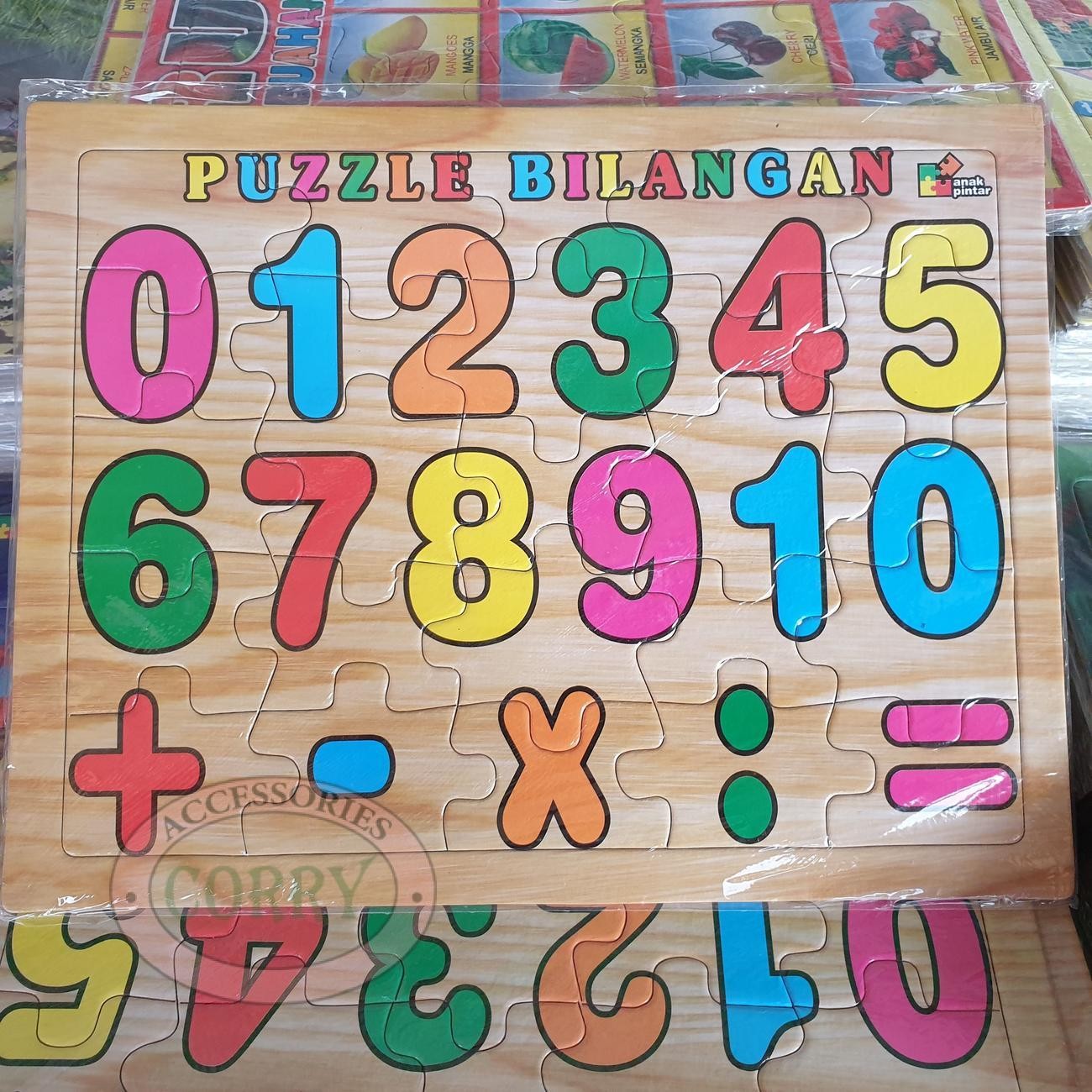 Mainan Anak Susun Puzzle Angka Bilangan Karton 20 X 30 Cm Edukasi Murah - Main view