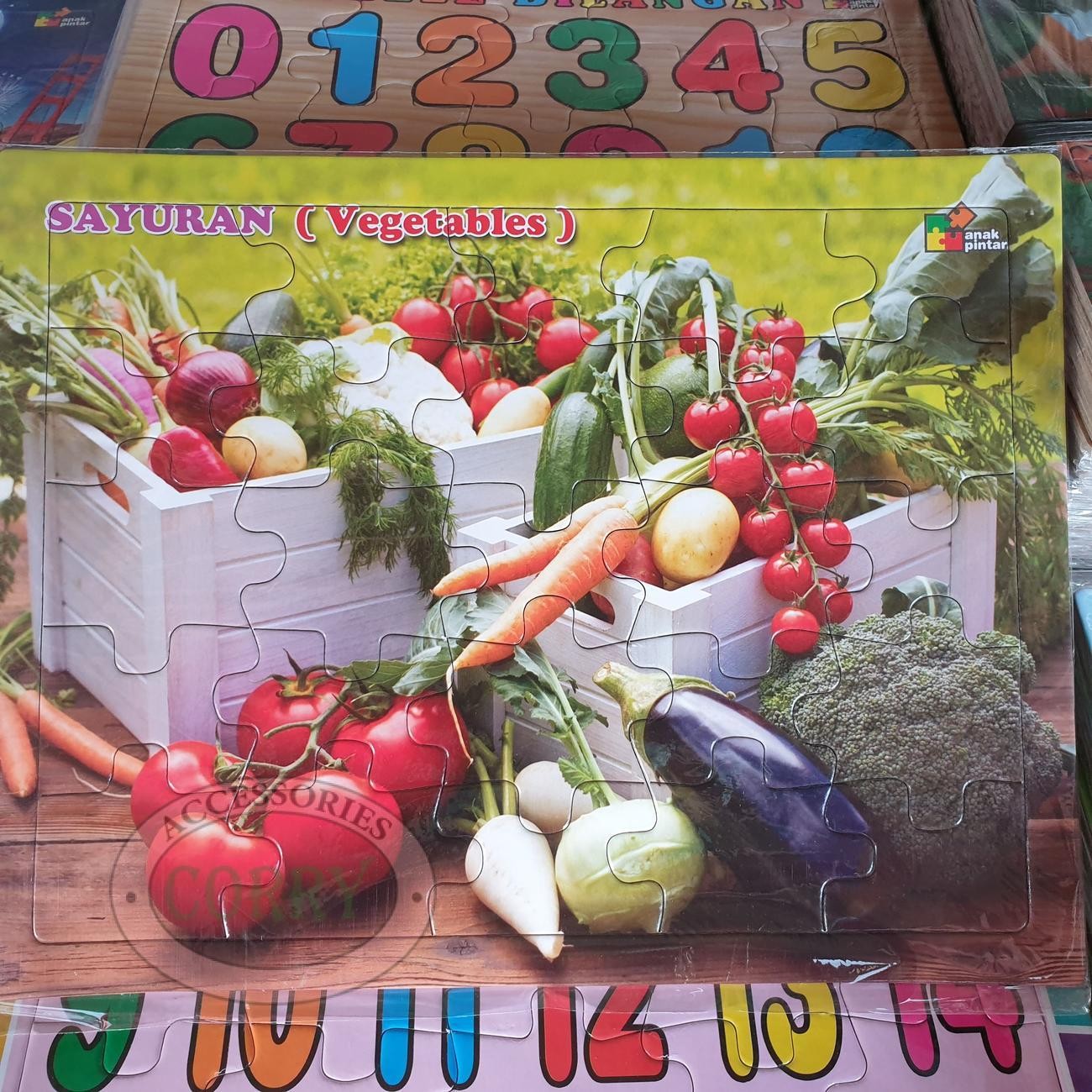Mainan Anak Susun Puzzle Gambar Sayur Sayuran Karton 20 X 30 Cm Edukasi Murah - Main view