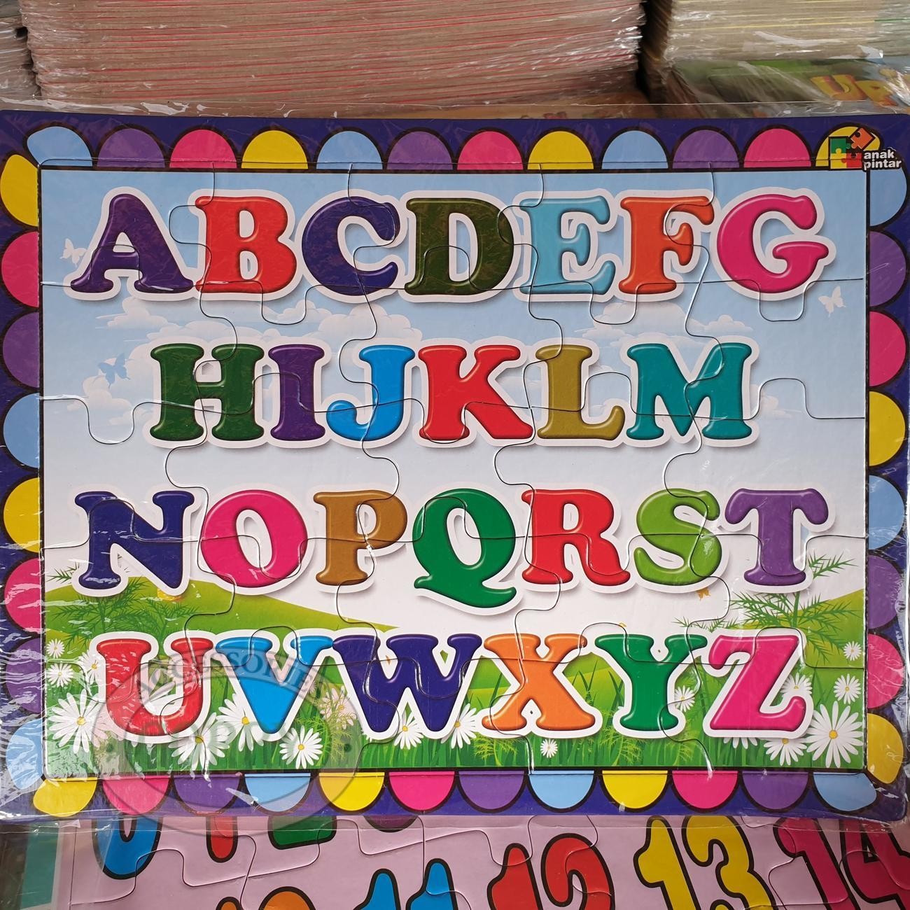 Mainan Anak Susun Puzzle Huruf Abjad A - Z Karton 20 X 30 Cm Edukasi Murah - Main view