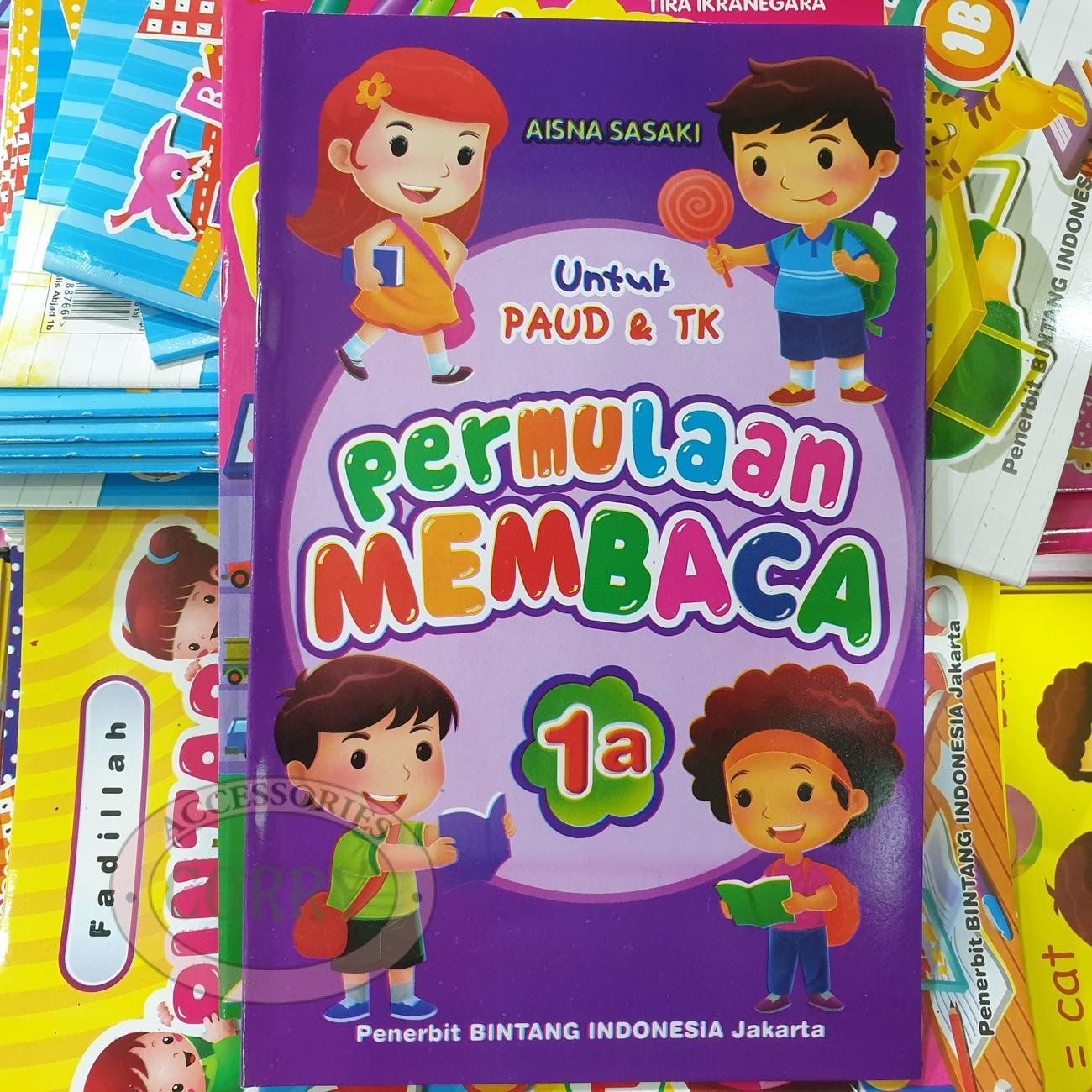 Buku Belajar Anak Permulaan Membaca 1A Vokal Huruf PAUD TK Gambar Edukasi Murah - Main view
