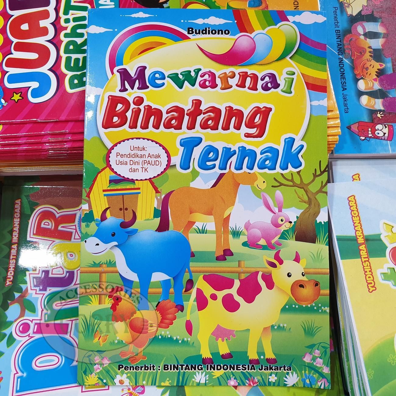 Buku Belajar Anak Mewarnai Binatang Ternak PAUD Dan TK Color Book Murah - Main view