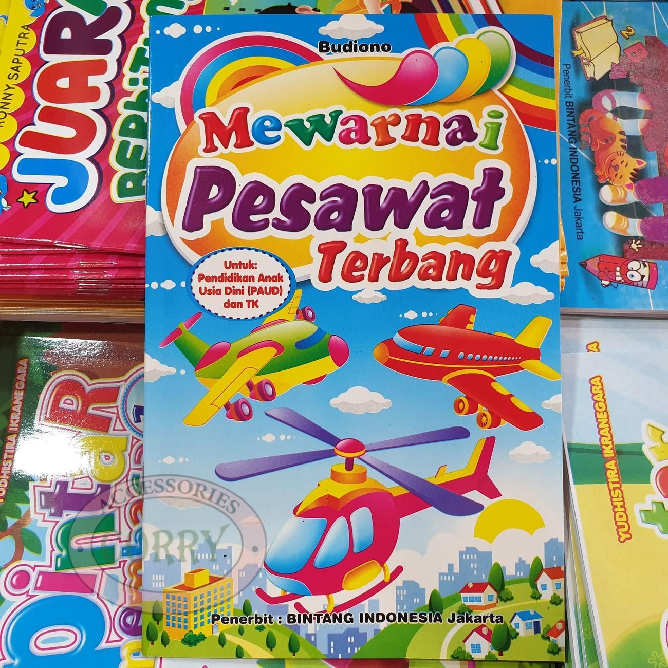 Buku Belajar Anak Mewarnai Pesawat Terbang PAUD Dan TK Color Book Murah - Main view