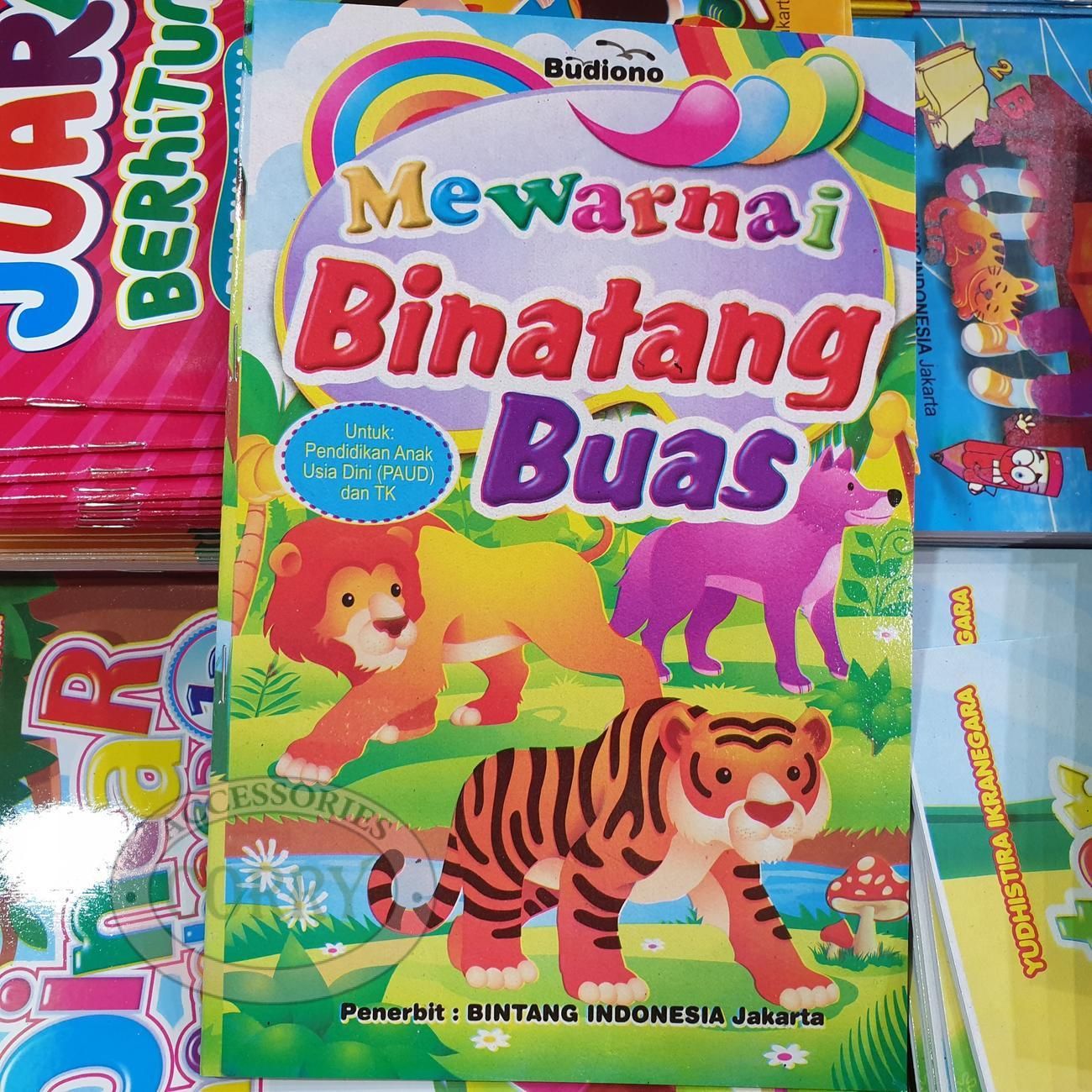 Buku Belajar Anak Mewarnai Binatang Buas PAUD Dan TK Color Book Murah - Main view