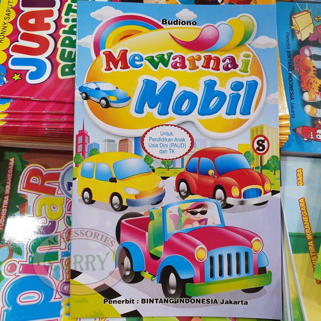 Buku Belajar Anak Mewarnai Mobil PAUD Dan TK Color Book Murah - Main view