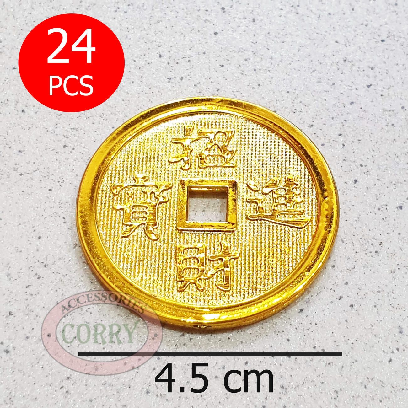 Koin Emas Hiasan Imlek 4.5 Cm Isi 24 Uang Gold Sincia Fu Rejeki Keberuntungan - Main view
