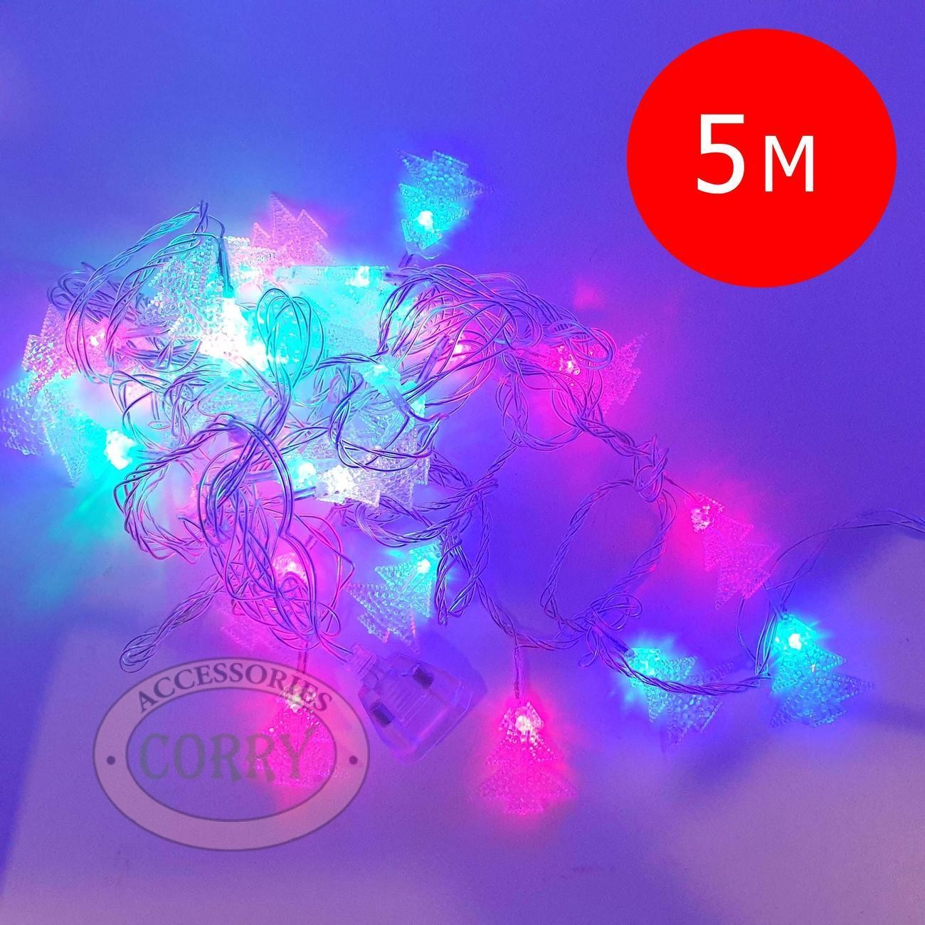 Lampu Pohon Natal 5 Meter Kedap Kedip Bening Merah Kuning Biru Hijau - Main view