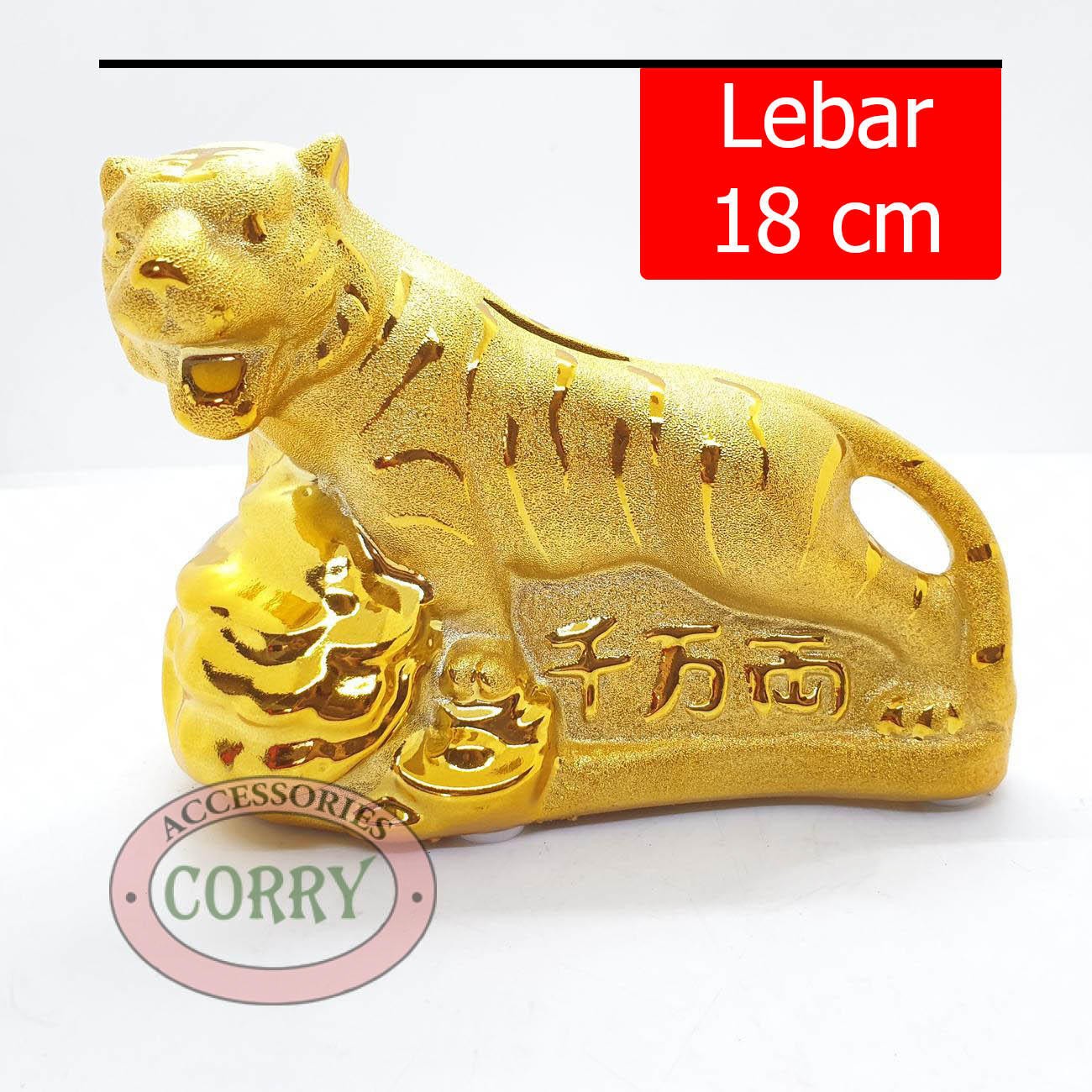 Patung Harimau Sio Macan Celengan Imlek Emas Keramik 18 Cm Imlek Pajangan Meja Dekorasi Sincia - Main view