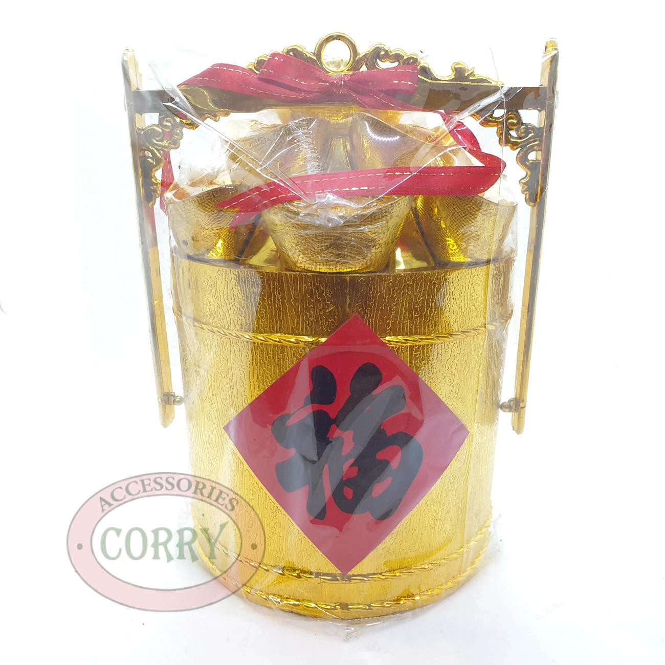 Tempat Permen Uang Imlek Fu Yen Pao Sincia 10 Cm Emas Burung Naga Murah - Main view