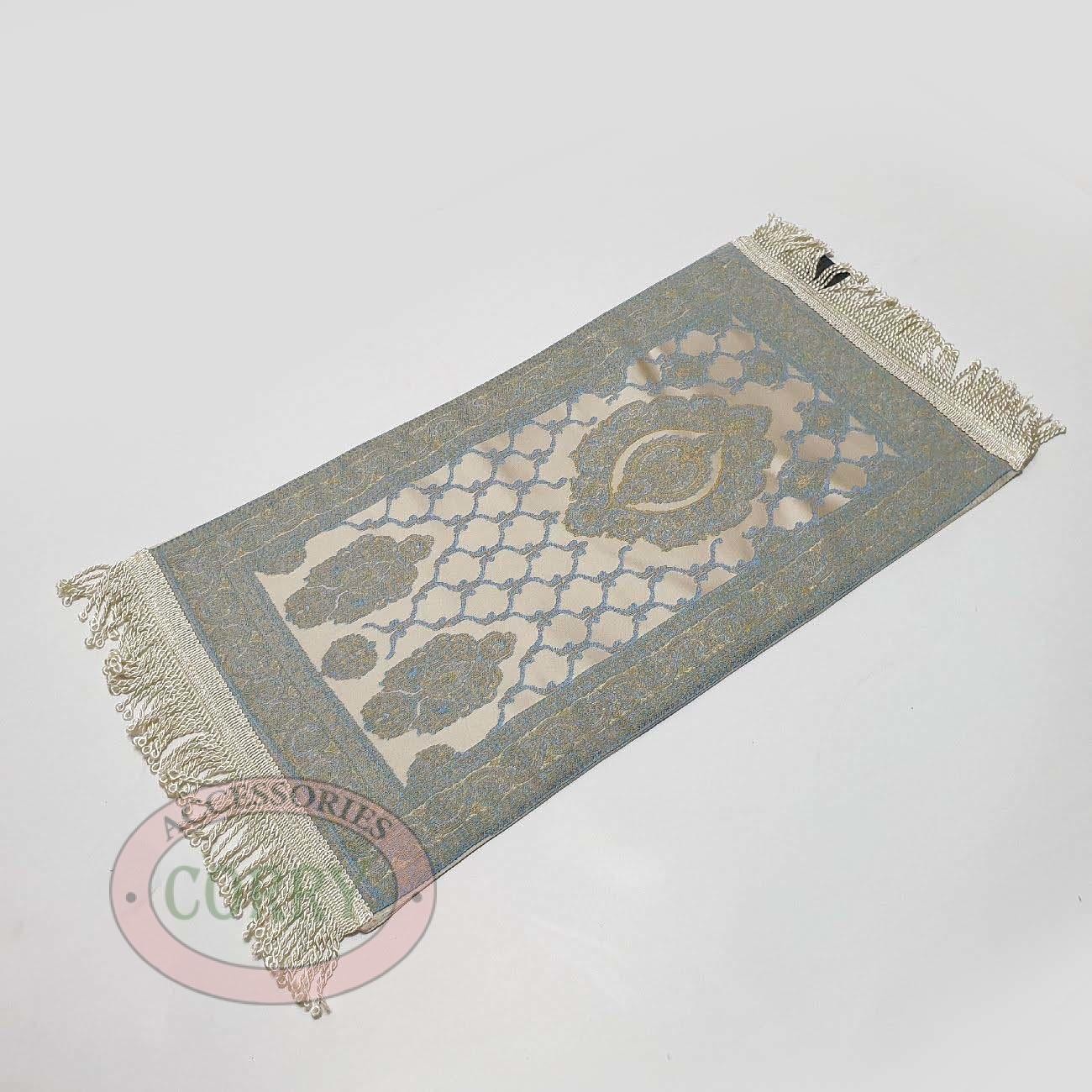 Sajadah Kepala Turki Biru 35 X 60 Cm Krem Batik Premium Tebal Lapis - Main view